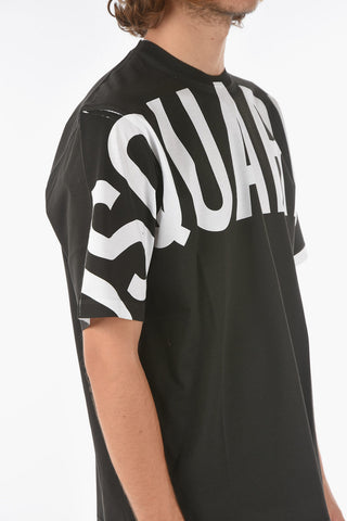 Contrasting Logo SLOUCH FIT Crew-Neck Maxi T-shirt