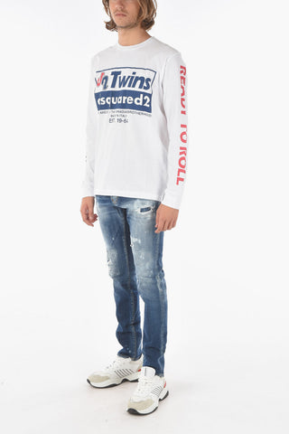 T-Shirt CIGARETTE FIT a manica lunga con stampa