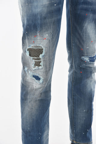 16cm Distressed SKATER Jeans with Studs Detail