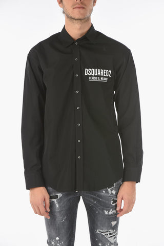 Camicia CERESIA 9 a tinta unita con logo stampato