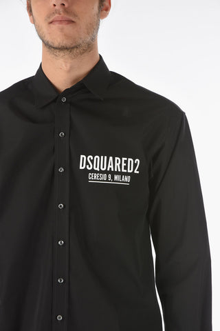 Camicia CERESIA 9 a tinta unita con logo stampato