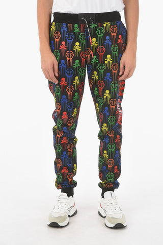 COUTURE Joggers Stampati SKULL con Logo in Rilievo