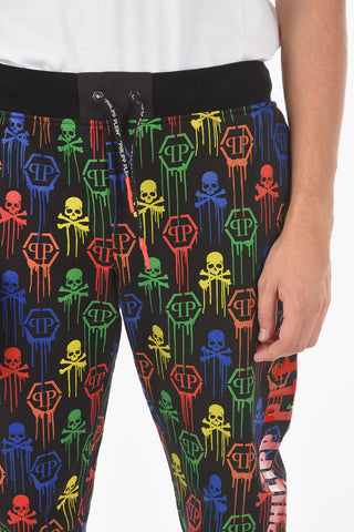 COUTURE Joggers Stampati SKULL con Logo in Rilievo