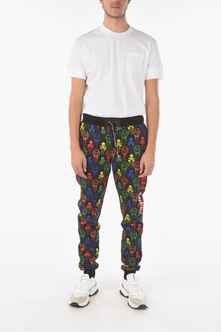 COUTURE Joggers Stampati SKULL con Logo in Rilievo