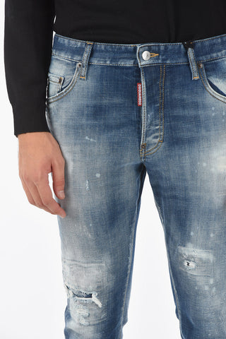 Distressed SKATER FIT Stretch Denims