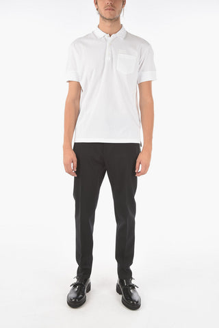solid color 3-button IBRA FIT polo shirt with breast pocket