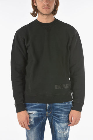 Crew-Neck Solid Color Fleece Cotton COOL FIT Sweatshirt