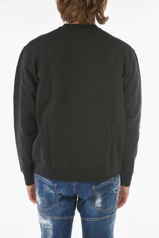 Crew-Neck Solid Color Fleece Cotton COOL FIT Sweatshirt