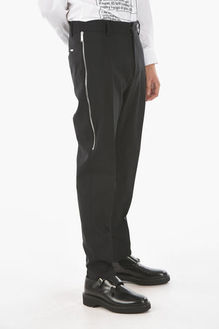 Virgin Wool TAPPERD BRAD FIT Pants with Side Zip