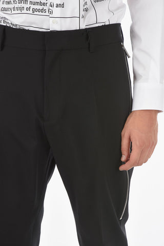 Virgin Wool TAPPERD BRAD FIT Pants with Side Zip