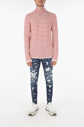 Maglia a Collo Alto a Righe Balanced