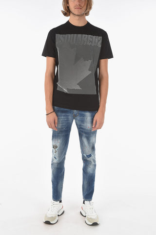 T-Shirt COOL FIT Girocollo con Logo Effetto Illusion