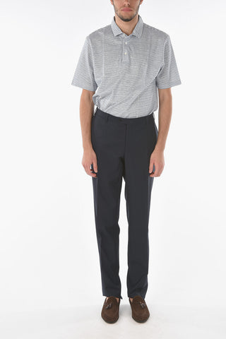 Virgin Wool CERIMONY ACADEMY Pants with Houndstooth Pattern