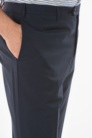 Virgin Wool CERIMONY ACADEMY Pants with Houndstooth Pattern