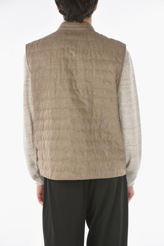 ID Gilet in Seta  IDENTITY Imbottito in Piuma con Motivo District Check