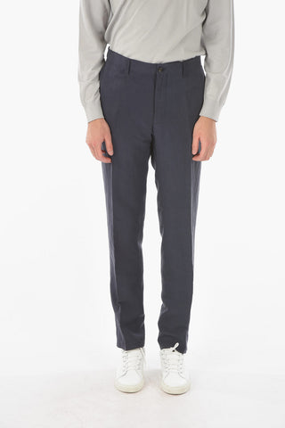 ID Pantaloni in Lino e Seta IDENTITY con Passanti