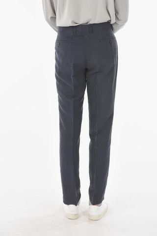 ID Pantaloni in Lino e Seta IDENTITY con Passanti