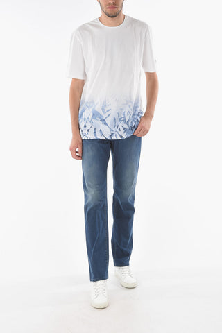 ID Crew Neck Printed Stretch Cotton T-Shirt