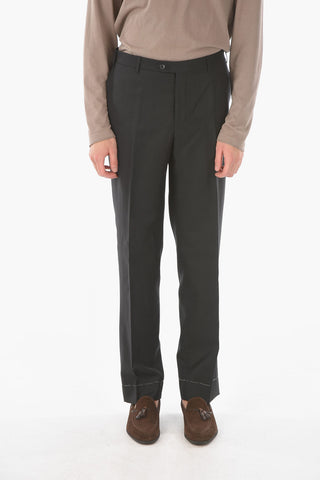 Virgin Wool Silk Flax LEADER Slack Pants