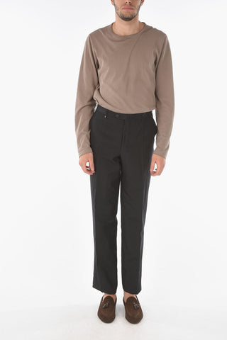 Pantaloni Chino LEADER in Seta e Lino con 5 Tasche