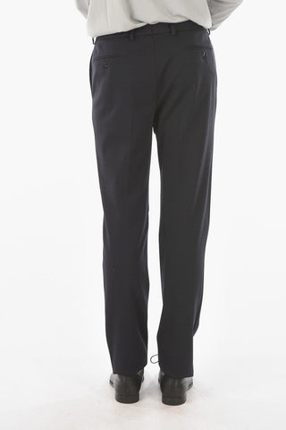 ID Virgin Wool Blend Pants with Single Pleat