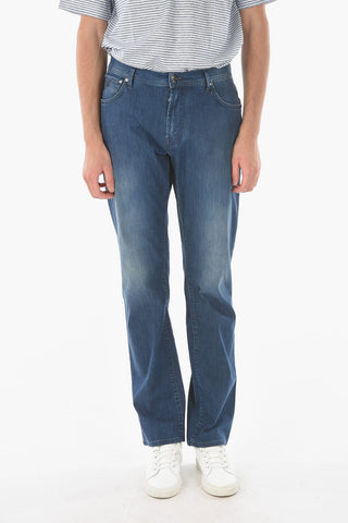 ID LUXURY DENIM Stretched Cotton Dark-wash Jeans with 5 Pockets