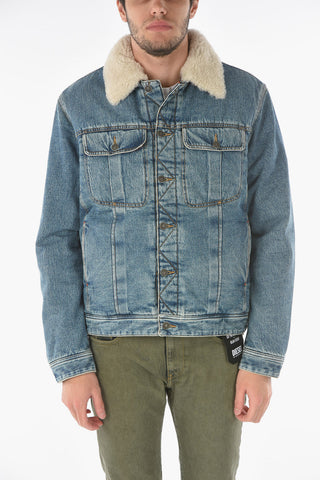 Denim D-UNIKO-SP Padded Jacket with Fur
