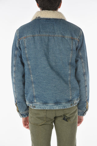Denim D-UNIKO-SP Padded Jacket with Fur