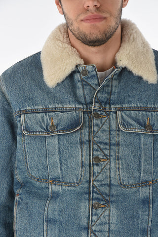 Denim D-UNIKO-SP Padded Jacket with Fur