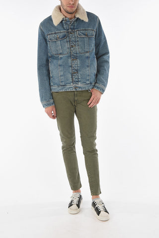 Denim D-UNIKO-SP Padded Jacket with Fur
