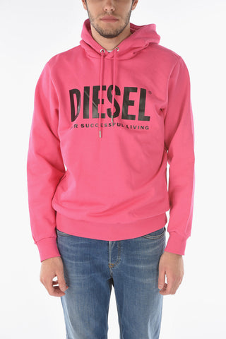 Felpa Hoodie S-GIR-HOOD-DIVISION-LOGO a tinta unita con logo stampato