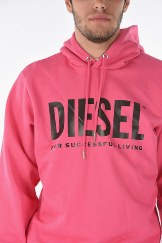 Felpa Hoodie S-GIR-HOOD-DIVISION-LOGO a tinta unita con logo stampato