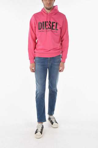 Felpa Hoodie S-GIR-HOOD-DIVISION-LOGO a tinta unita con logo stampato