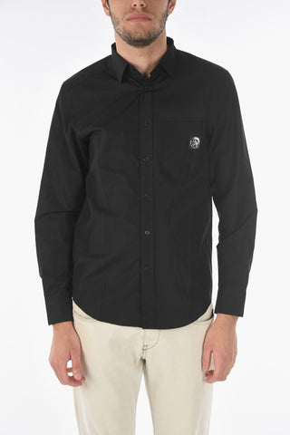 solid color S-BILL-POCKET shirt with breast pocket