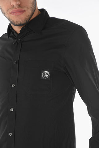 solid color S-BILL-POCKET shirt with breast pocket
