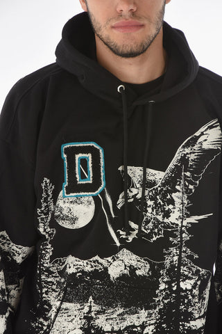printed S-UMMER-A82 sweatshirt with maxi patch pocket and hood
