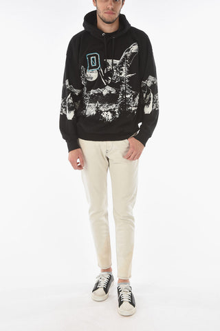 printed S-UMMER-A82 sweatshirt with maxi patch pocket and hood