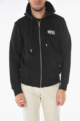 Felpa S-GIRK-HOOD-ZIP-ECOLOGO con cappuccio e chiusura zip
