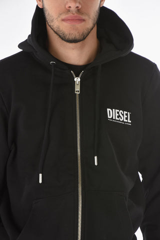 Felpa S-GIRK-HOOD-ZIP-ECOLOGO con cappuccio e chiusura zip