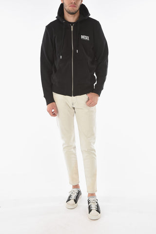 Felpa S-GIRK-HOOD-ZIP-ECOLOGO con cappuccio e chiusura zip