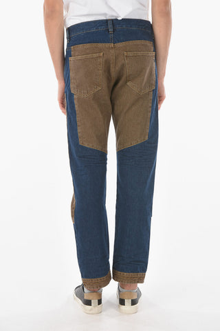 Jeans Dritti D-VIKER-SP2 con Toppe a Contrasto 19cm L32