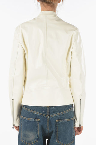 MM6 Front Zipped Leather Jacket