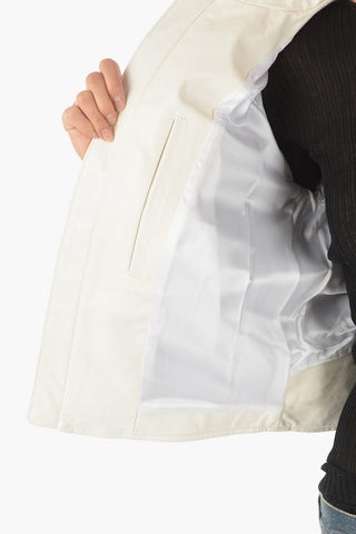 MM6 Front Zipped Leather Jacket