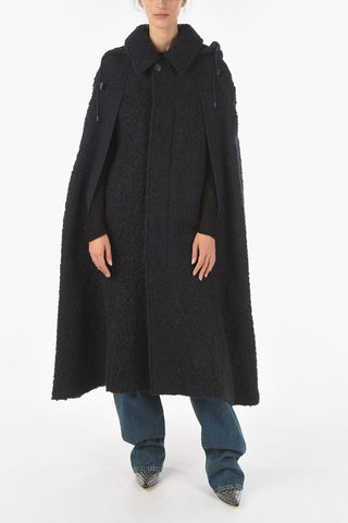 MM1 Virgin Wool Alpaca Mohair Hooded Cape
