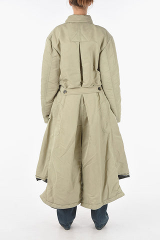 Double-breasted Padded Coat with Destructured Edge