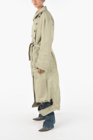 Double-breasted Padded Coat with Destructured Edge