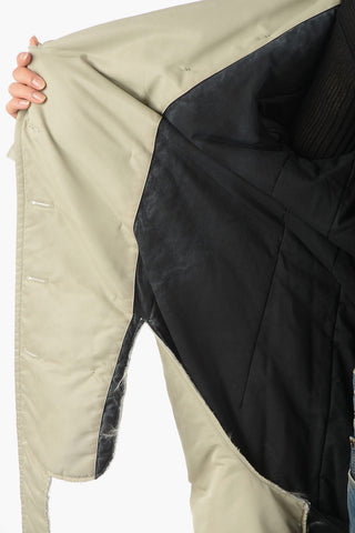 Double-breasted Padded Coat with Destructured Edge