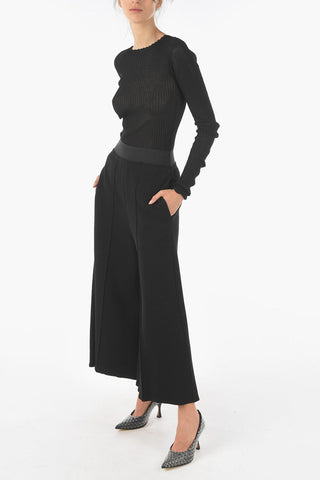 MM6 Elastic Waistband Palazzo Pants