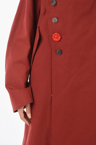 Raw-cut Coat with Chenille Band Detail on the Collar