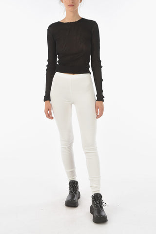 MM6 Leggings in Misto Lana con Polsini